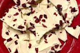 White with cranberry Barks